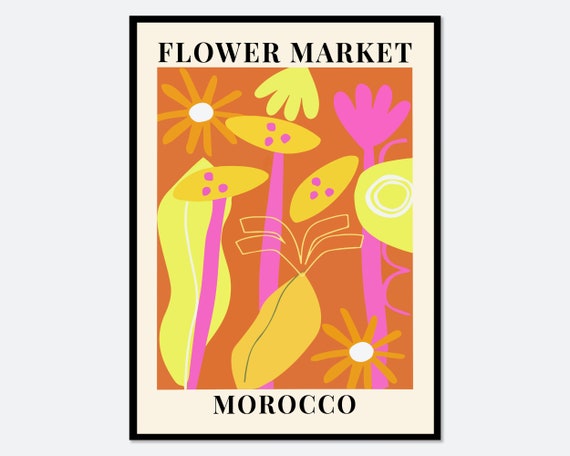 Flower Market Morocco Botanical Art Print