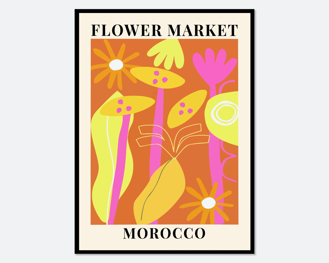 Flower Market Morocco Botanical Art Print