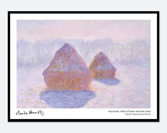 Monet Haystacks Effect Of Snow And Sun Vintage Exhibition Poster Famous Art Print Claude Monet Print Monet Poster Monet Painting N51a