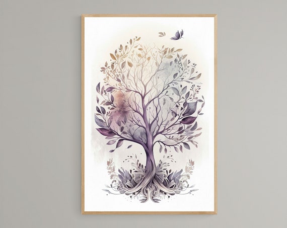 Tree Of Life Poster Zen Wall Art Yoga Art Print Mindfulness Gift Meditation Poster Boho Wall Decor