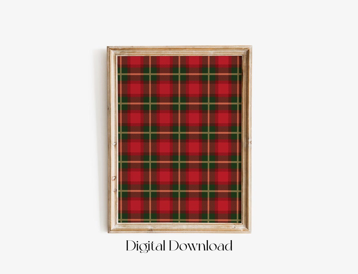 Red And Green Christmas Plaid Tartan Pattern Holiday Wall Decor Poster - Image 3