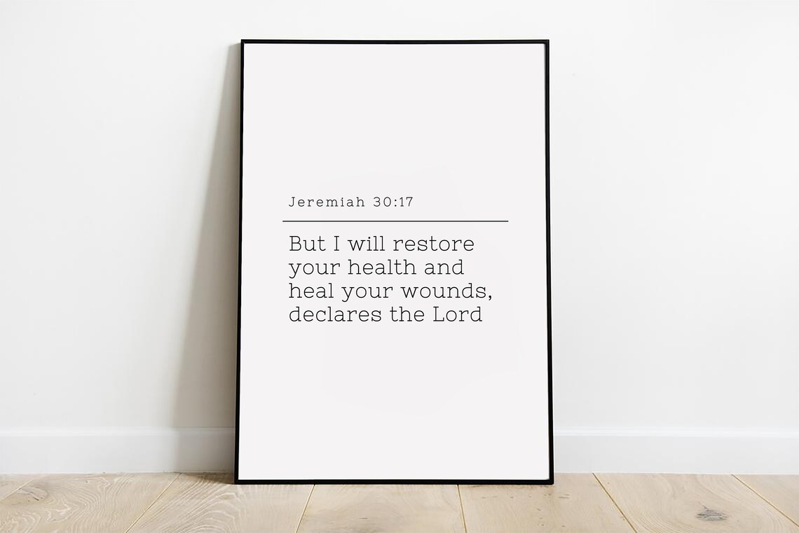 Jeremiah 30:17 Minimalist Bible Verse Art Print - Image 2