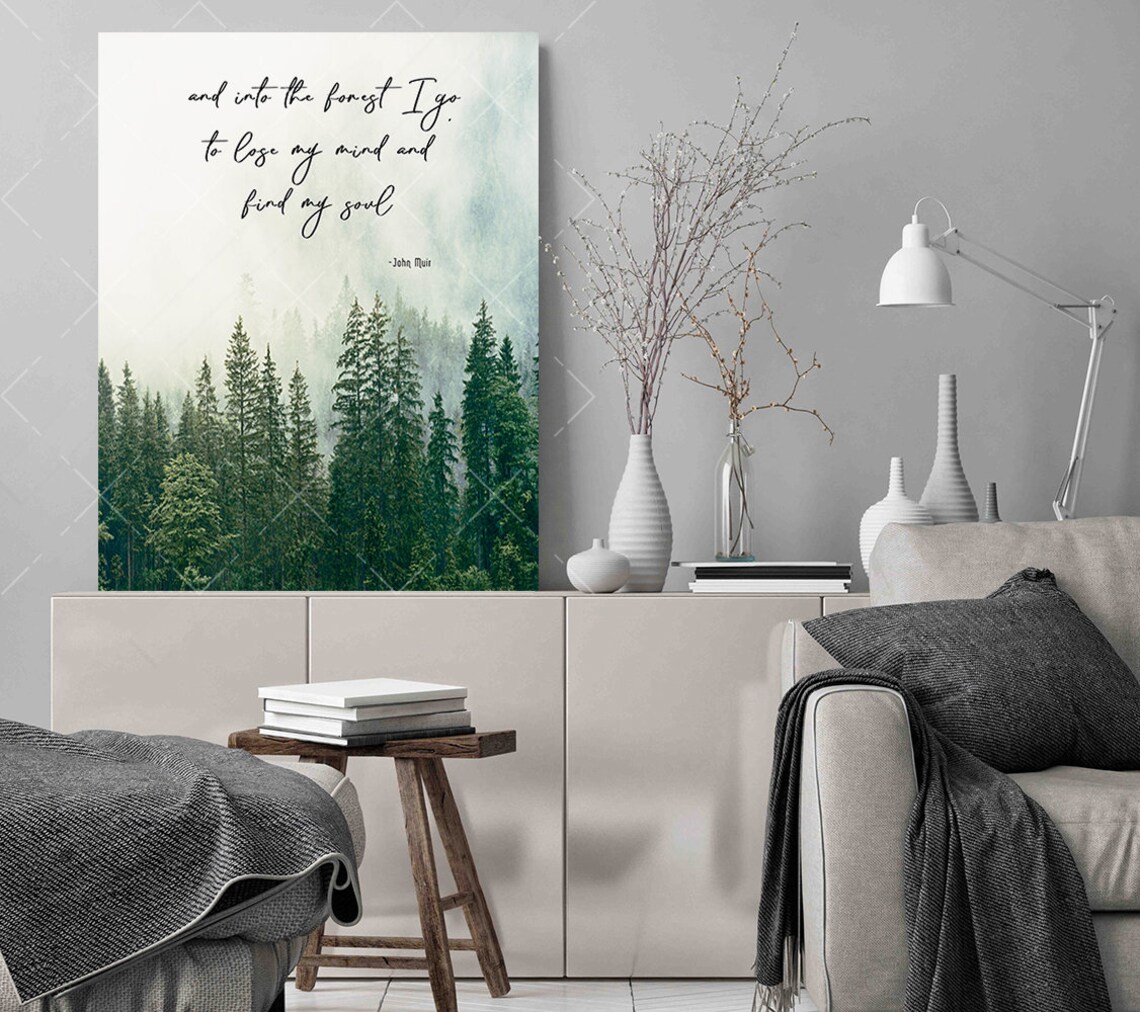 John Muir Forest Quote, Watercolor Nature Art Print - Image 4