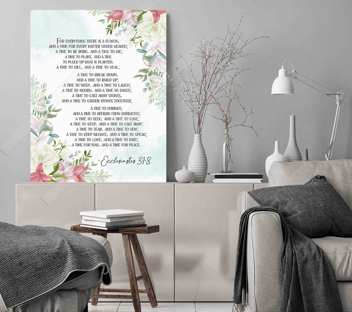 Ecclesiastes 3:1-8 Scripture Art Print, Christian Decor - Image 3