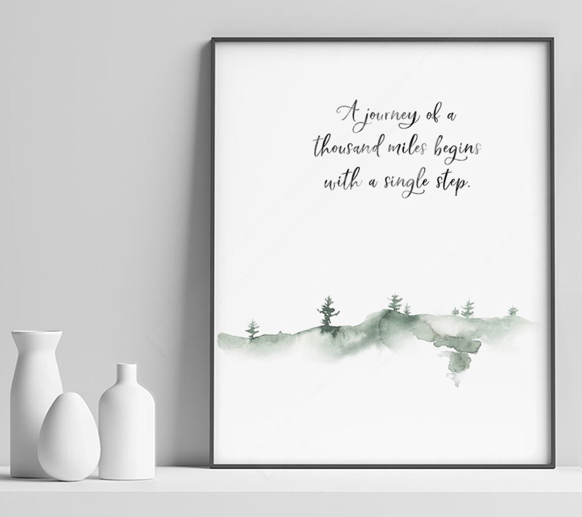 Chinese Proverb Wisdom Quote, Travel Wall Art Print