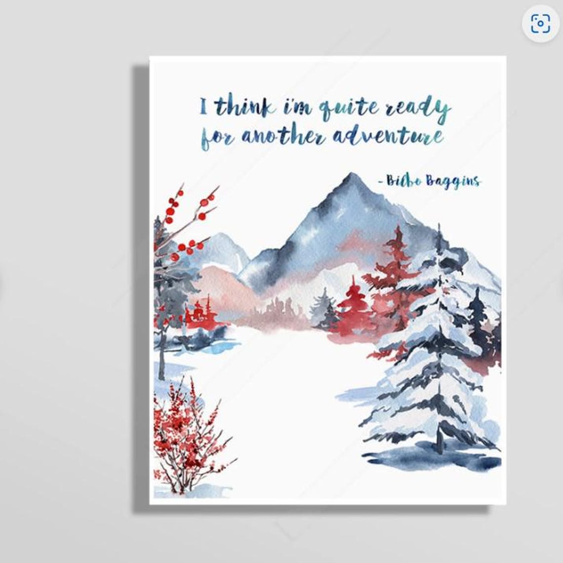 Bilbo Baggins Quite Ready For Another Adventure Snowy Mountain Poster