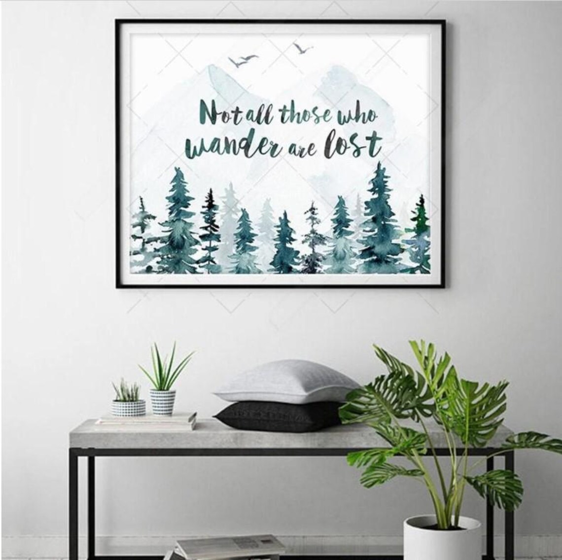 Not All Those Who Wander Are Lost, Watercolor Quote Art Print