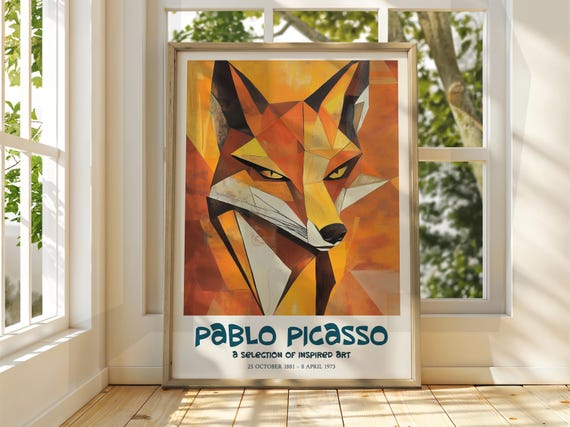 Pablo Picasso Art Exhibition Print Cubism Surrealism Poster Abstract Gallery Home Decor Fox