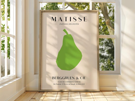 Henri Matisse Poster Exhibition Gallery Print Classic Art Fruit Kitchen Pear