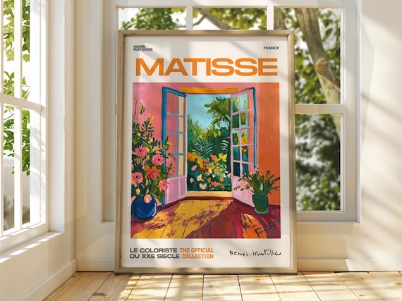 Henri Matisse Patio Doors Garden Exhibition Art Poster Coral Interior