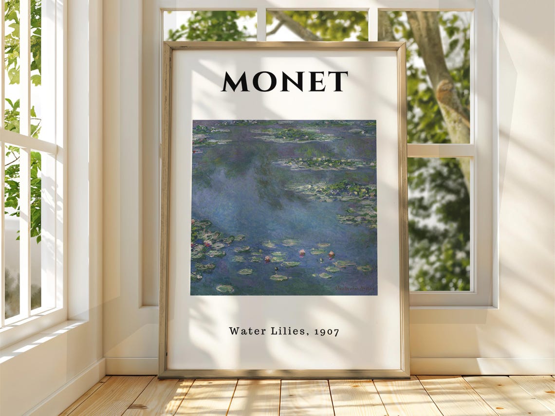 Claude Monet Water Lilies 1907 Impressionist Garden Art Poster