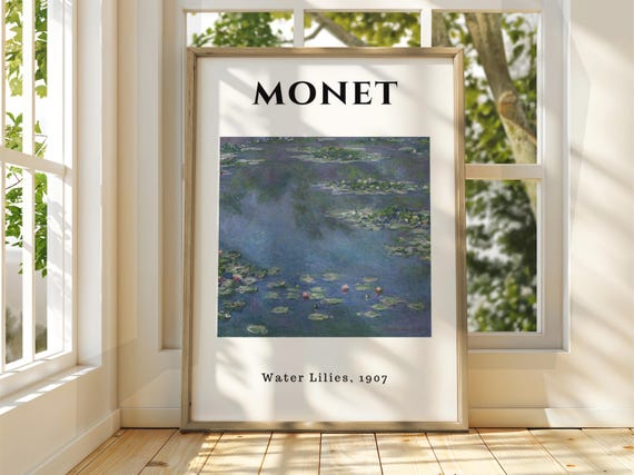 Claude Monet Poster Watercolour Art Print Vintage French Home Decor Famous Impressionism Gallery