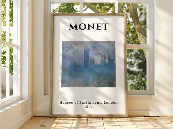 Claude Monet Poster Watercolour Art Print Vintage French Home Decor Famous Impressionism Gallery