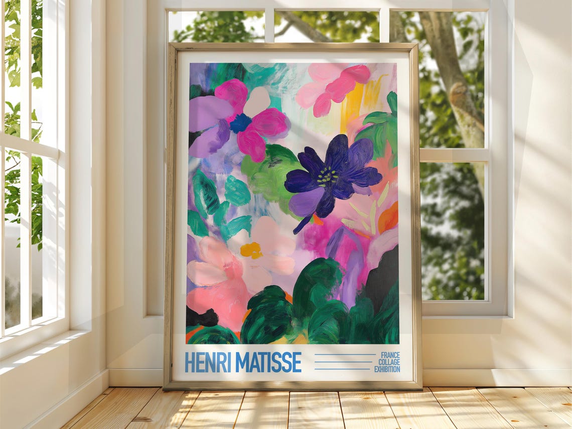 Henri Matisse Floral Collage Exhibition Colorful Flower Art Poster