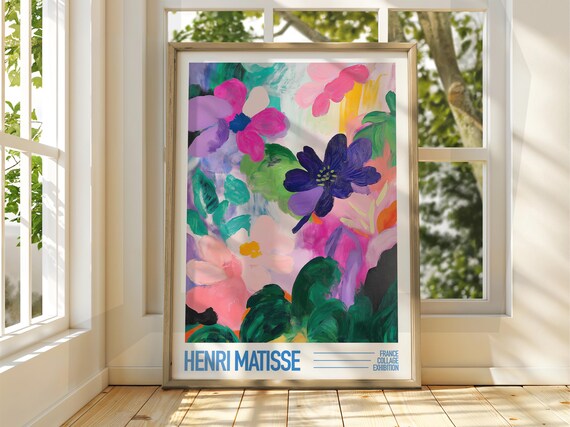 Henri Matisse Floral Collage Exhibition Colorful Flower Art Poster