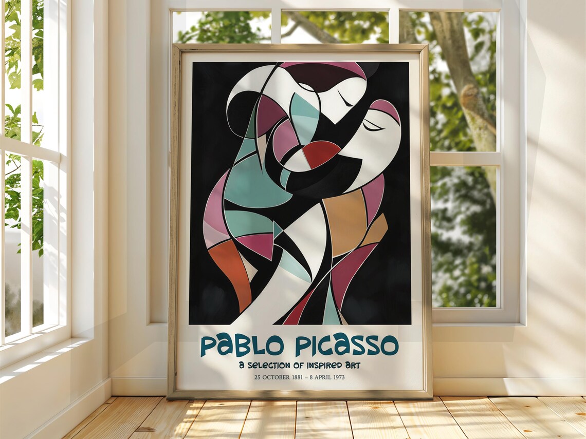 Picasso Exhibition Print, Cubism Surrealism Face