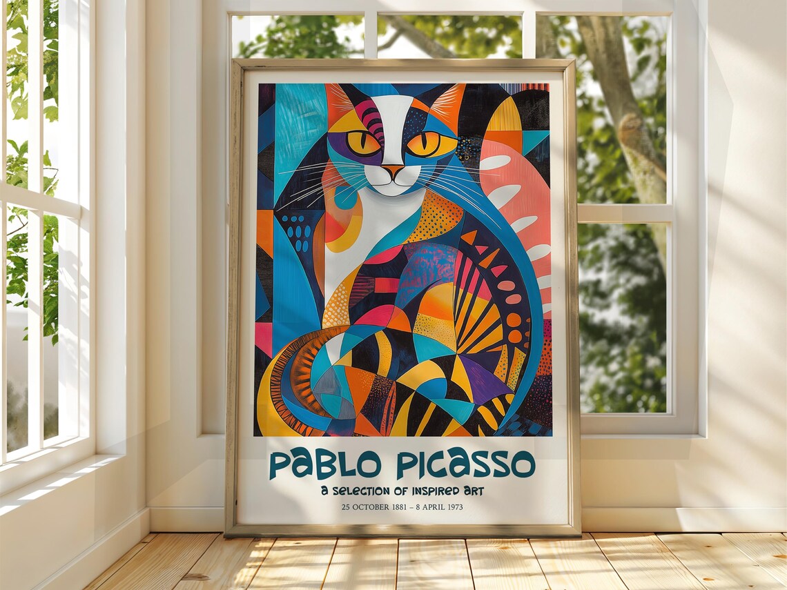 Pablo Picasso Cubism Surrealism Cat Art Print