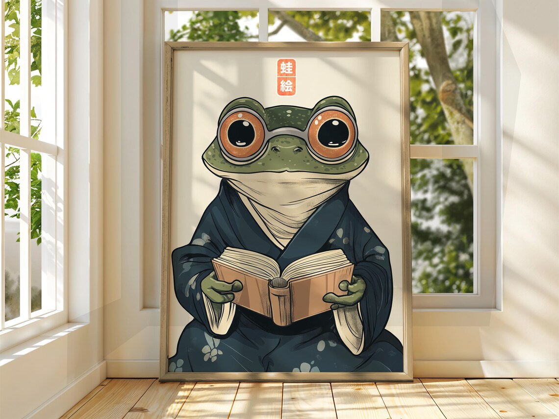 Japanese Vintage Frog Art by Matsumoto Hoji