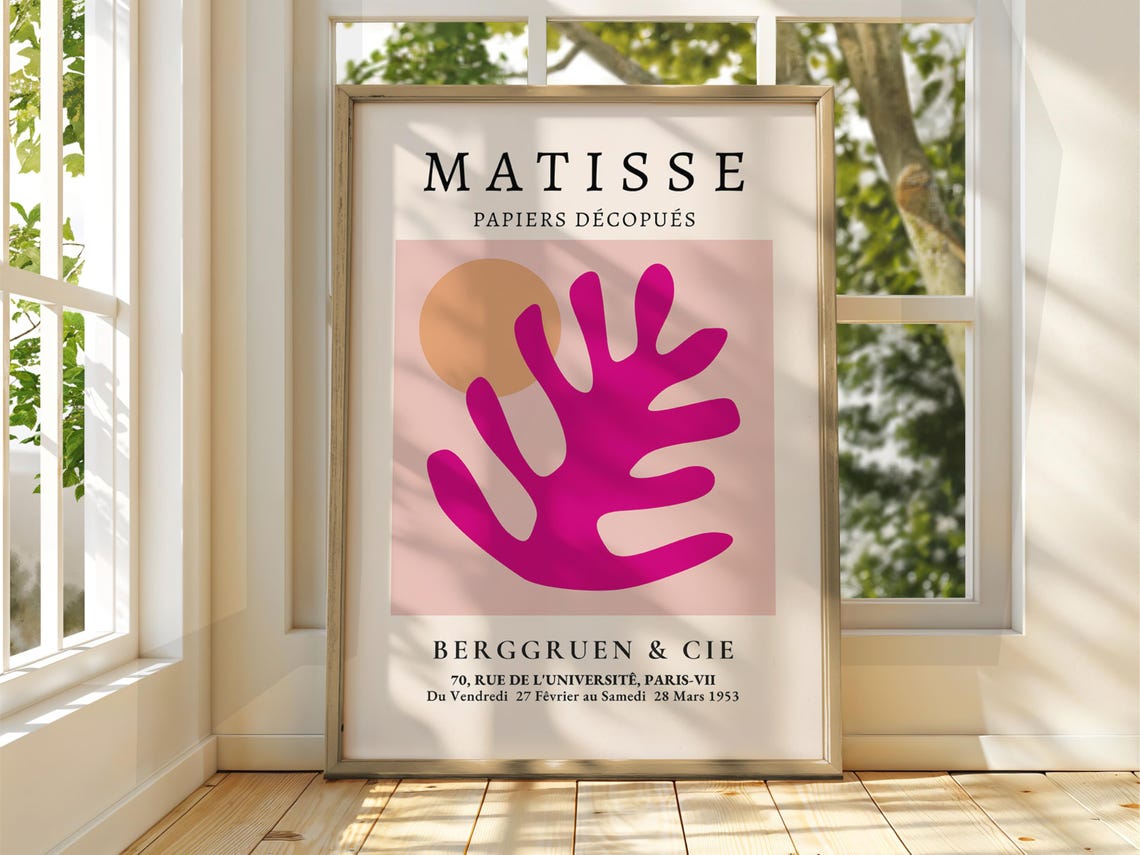 Henri Matisse Pink Coral Papiers Decoupes 1953 Exhibition Poster