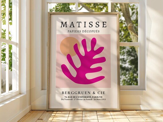 Henri Matisse Pink Coral Papiers Decoupes 1953 Exhibition Poster
