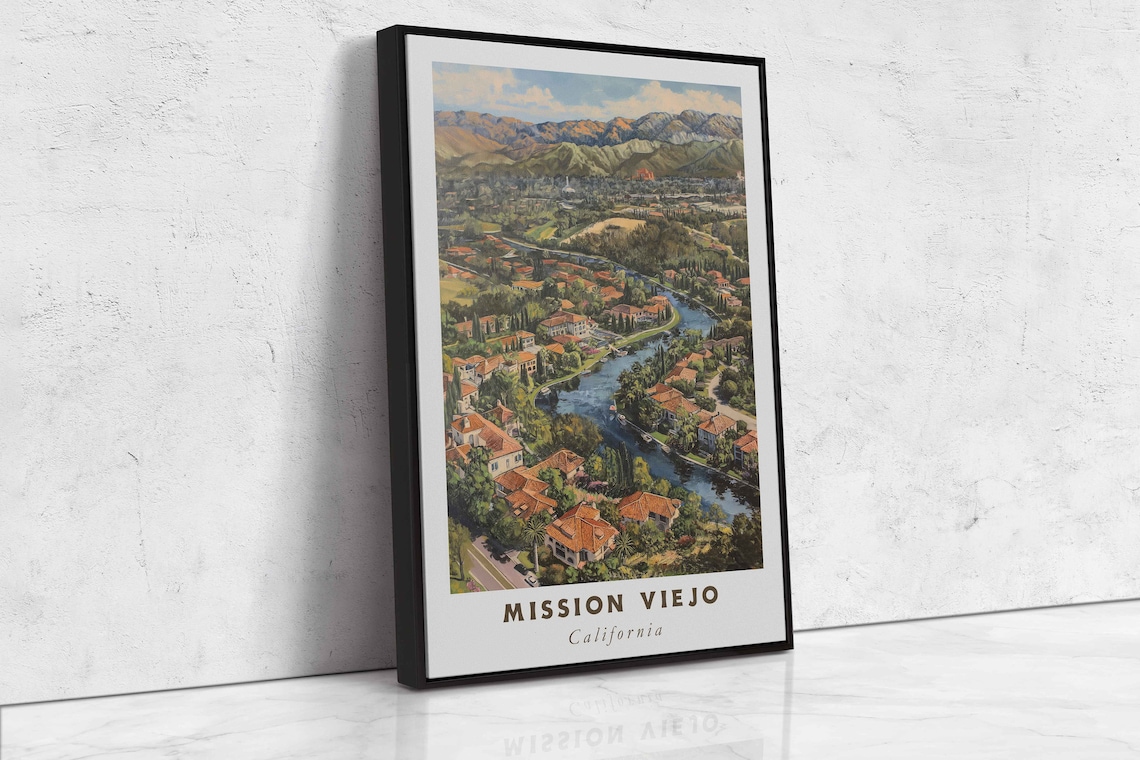 Mission Viejo California Lake And Mountain View Travel Poster - Image 2