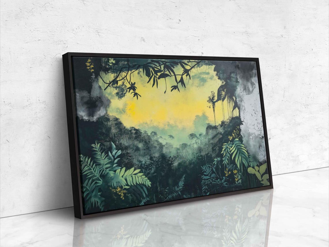 Misty Rainforest Jungle Canopy Golden Sunlight Glow Wall Poster - Image 4