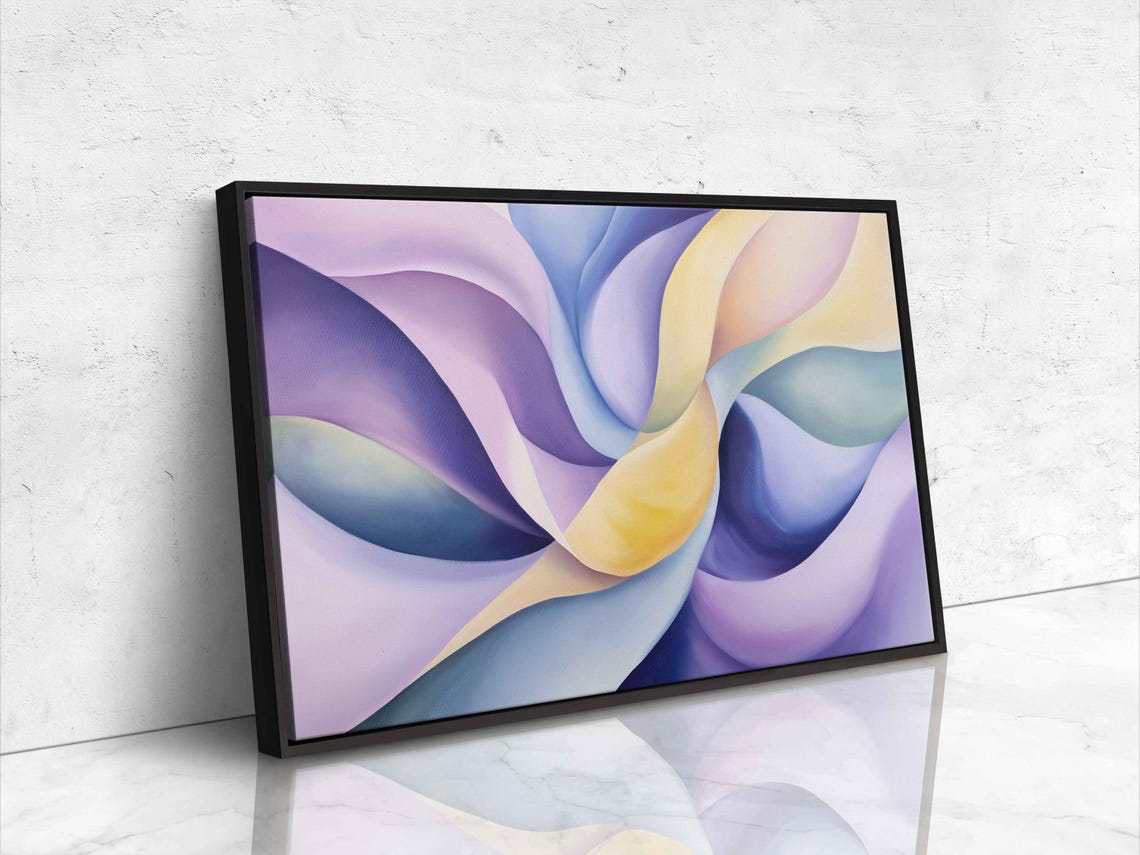 Soft Pastel Abstract Swirls Lilac Lavender Dreamy Modern Print - Image 4