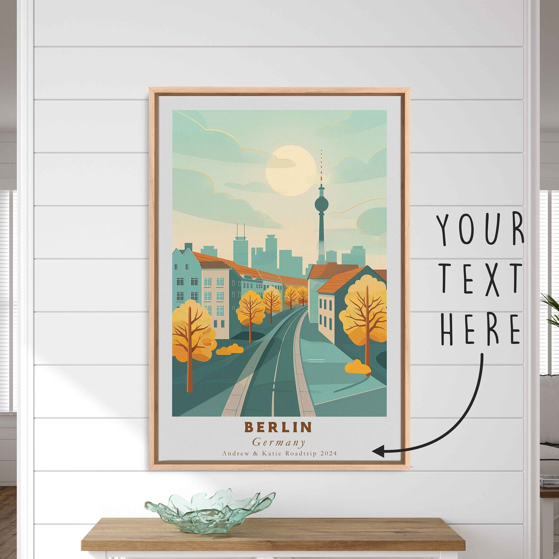 Berlin Germany TV Tower Autumn Street Cityscape Travel Poster - Image 3