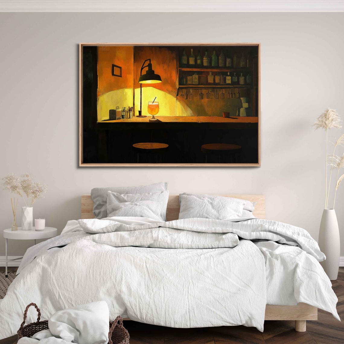 Warm Lamplit Bar Corner Cocktail Hour Evening Mood Painting Poster - Image 3