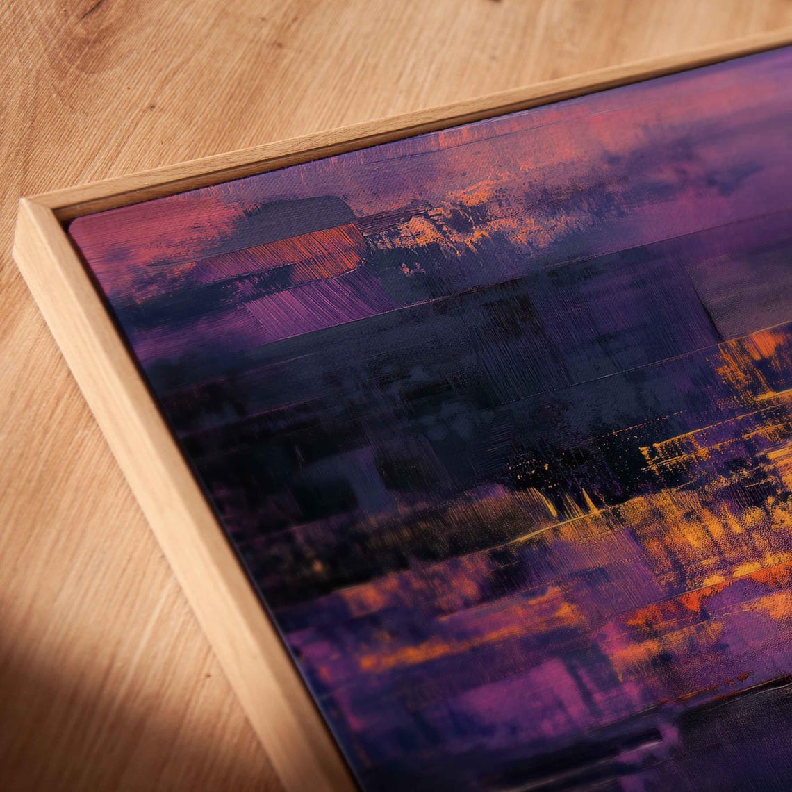 Serene Sunset Landscape Wall Art Print Vibrant Oranges Soft Purples Inspired By Nature - Image 2