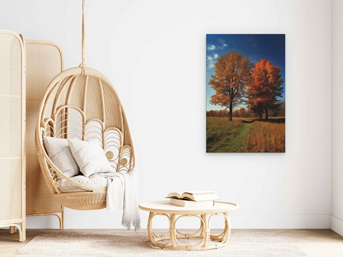 Autumn Maple Trees Colorful Fall Foliage Meadow Golden Season Poster - Image 3