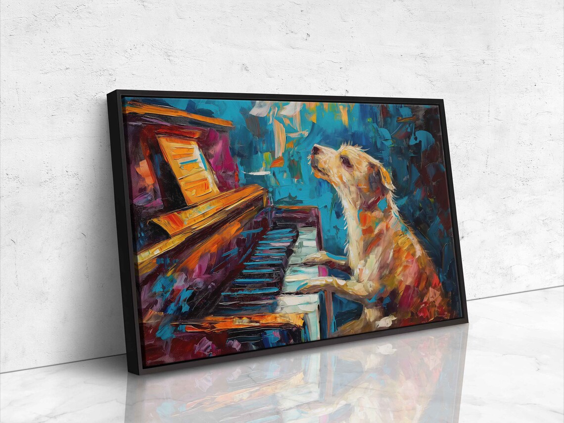 Whimsical Dog Playing Piano Art Print, Studio Decor - Image 4