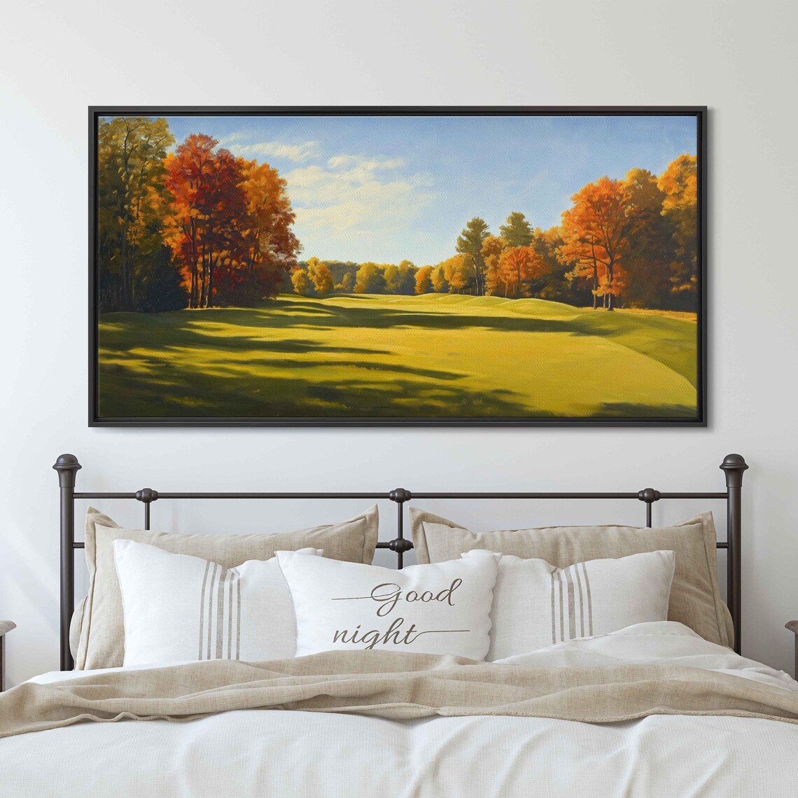 Autumn Golf Course Golden Fairway Fall Foliage Landscape Sports Print