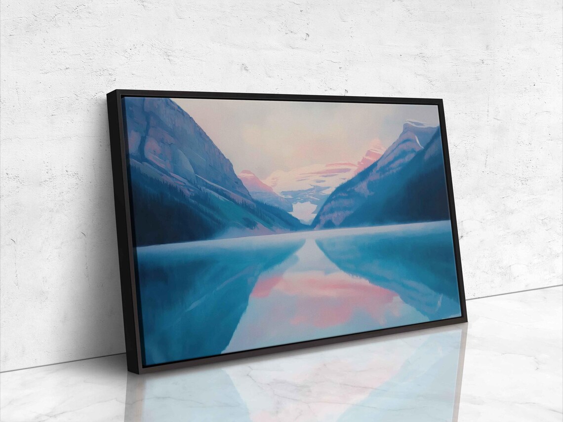 Lake Louise Sunrise Wall Art Print Majestic Mountains Pastel Colors - Image 4
