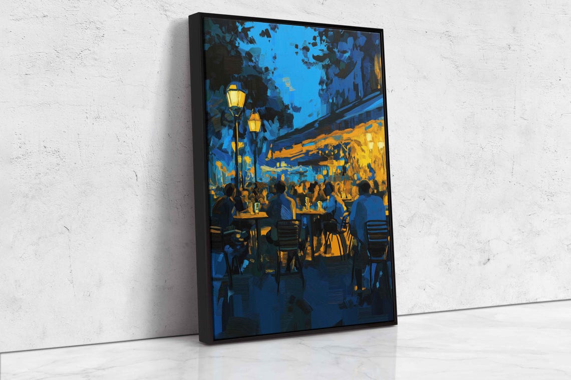 Cafe Terrace Under The Stars Lively Evening Impressionist Art Poster - Image 4