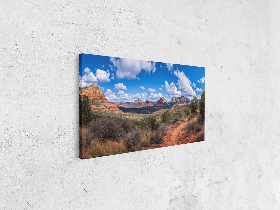 Sedona Arizona Red Rock Formations Desert Trail Panoramic Photo Poster - Image 4