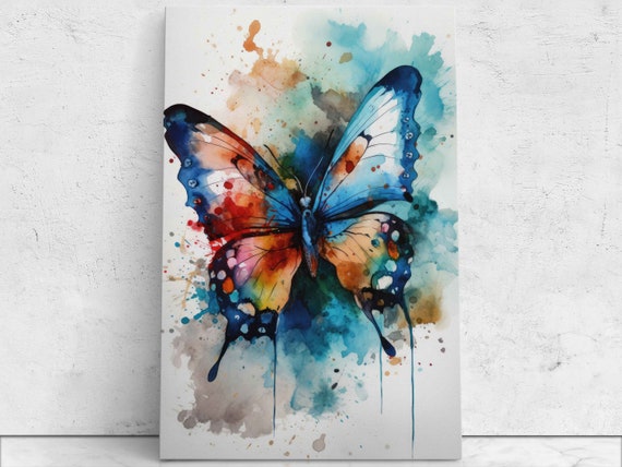 Watercolor Butterfly Painting Print On Framed Ready To Hang Nursery Decor