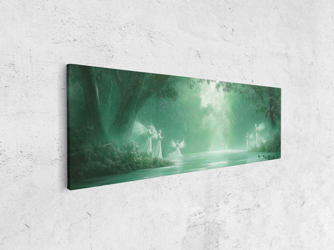Enchanting Angels Dancing, Dreamlike Forest Scene - Image 4