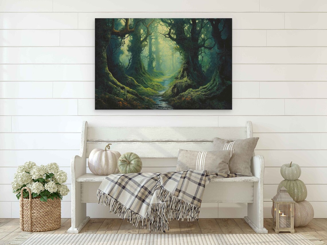 Moss Covered Forest Swamp, Nature Wall Art Print - Image 2