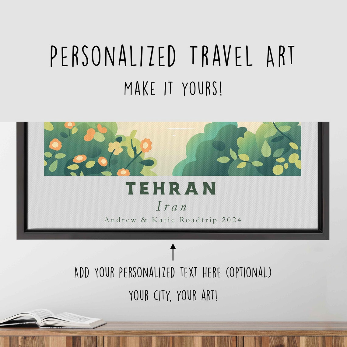 Tehran Iran Tall Tower Lake Mountains Vintage Green Art Poster - Image 4