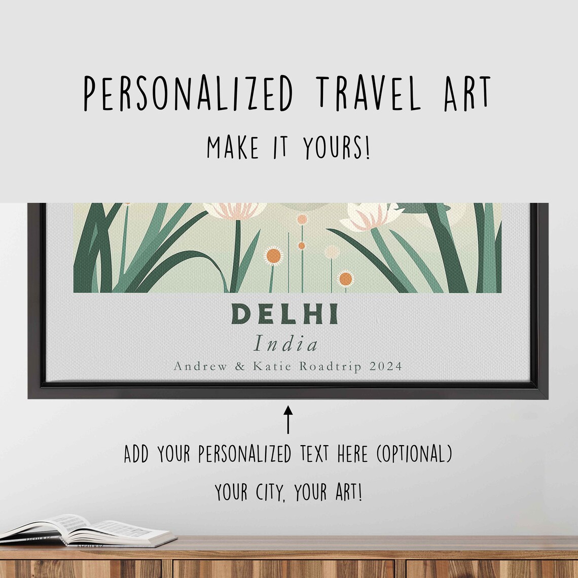 Delhi India Swans Lotus Monument Reflection Art Travel Poster - Image 4