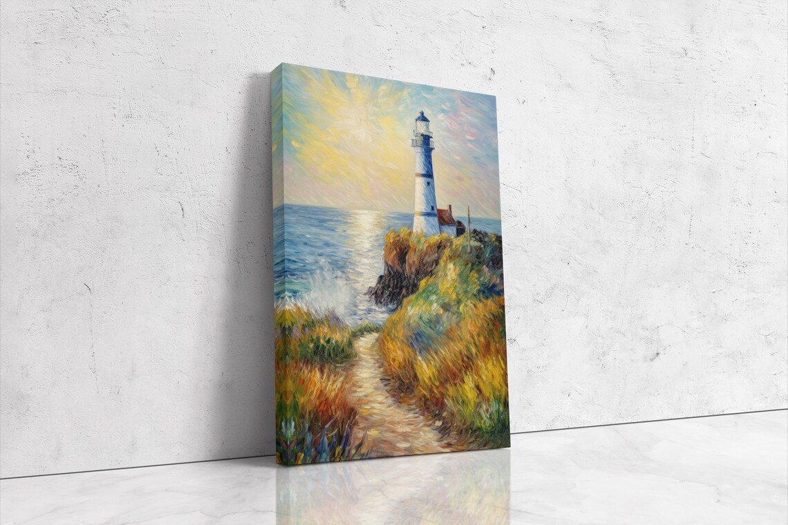 Lighthouse Impressionist Art Print, Living Room Decor - Image 4
