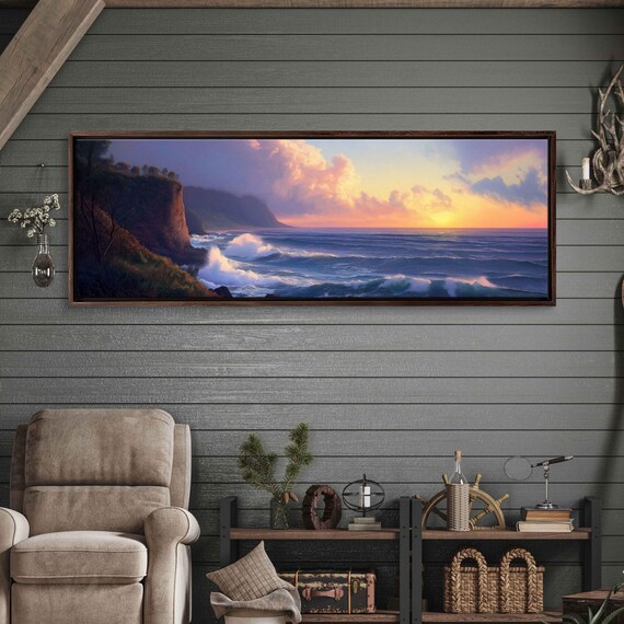 Dramatic Cliffside Ocean View, Vibrant Sunset