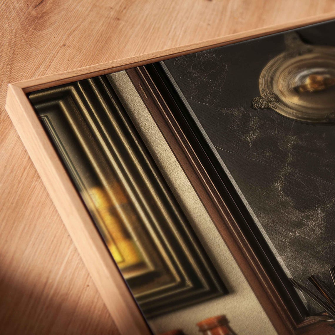 Elegant Backlit Home Bar Bottle Display Night Panoramic Poster - Image 2