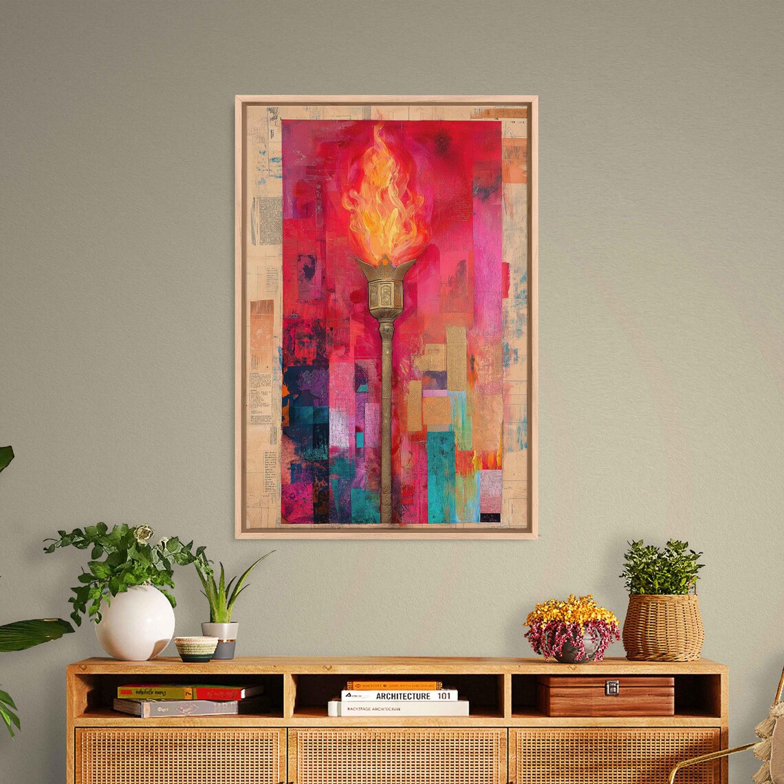 Surreal Fire Lit Lantern, Whimsical Magic Art Print