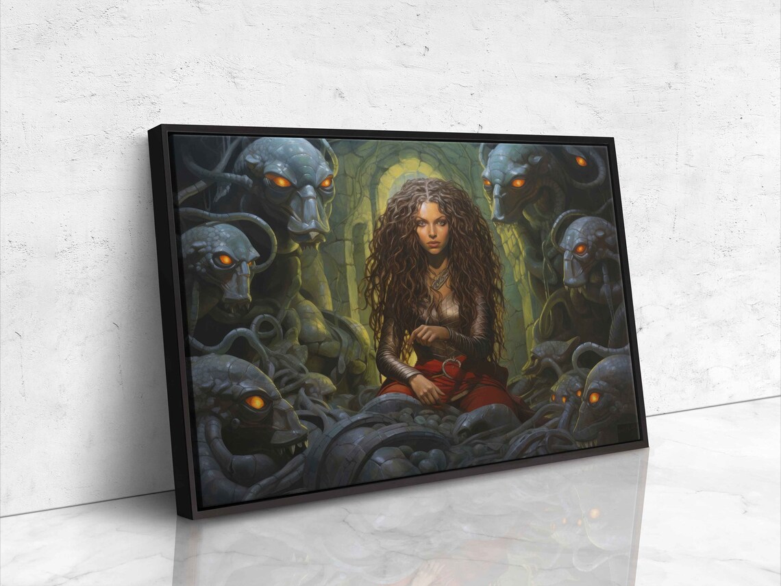 Medusa Gorgon Queen In Cave Greek Mythology Dark Fantasy Serpent Art - Image 4