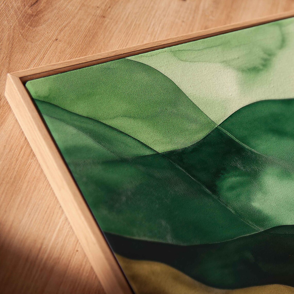 Organic Shapes in Earthy Greens Art Print - Image 2