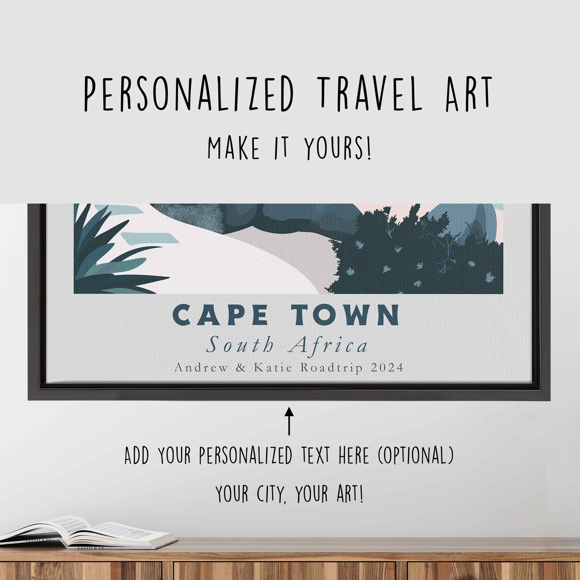 Cape Town South Africa Acrylic Painting Travel Art Framed Wall Art Framed Fine Art Poster Paper Print Travel Home Decor - Image 4