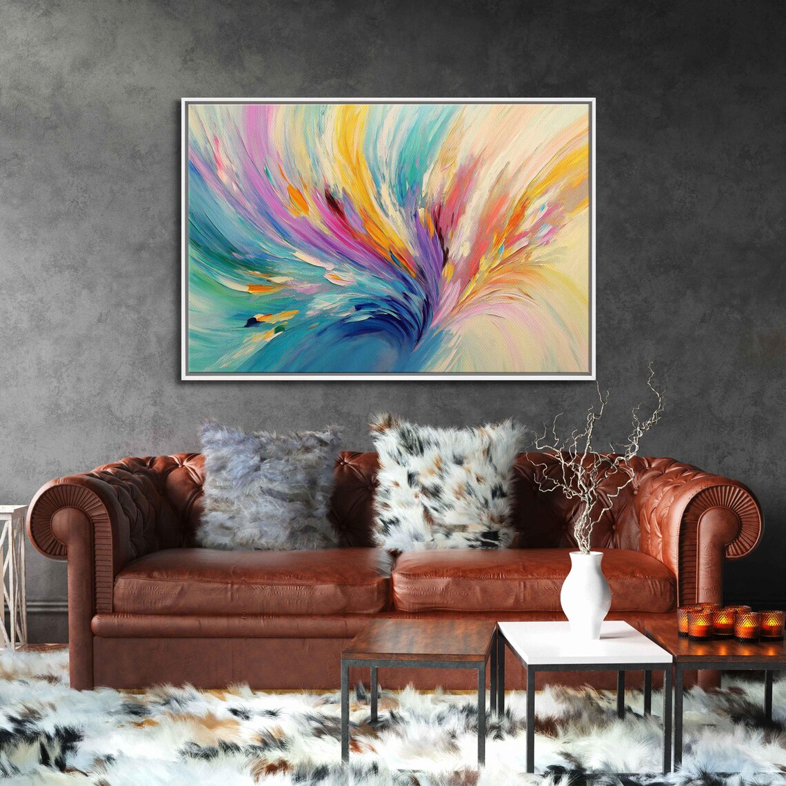 Abstract Spring Movement Art Print, Vibrant Pastels - Image 3