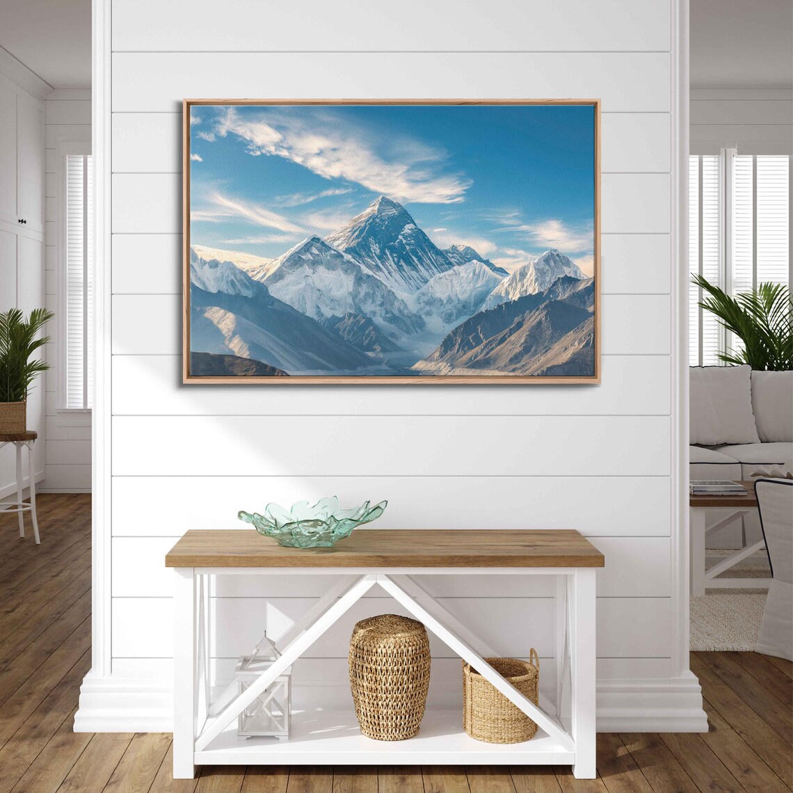 Mount Everest Mountain Range Through Clouds, Art Print - Image 3